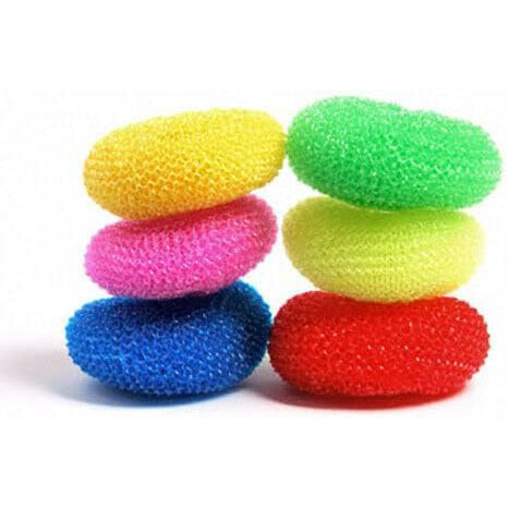 ลูกบอลตาข่ายพลาสติกทอใยขัดถูสีเดียว
