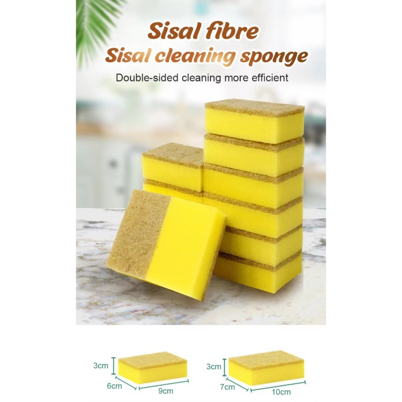 Sisal Fiber Cellulose Pad การทำความสะอาดในครัวเรือน